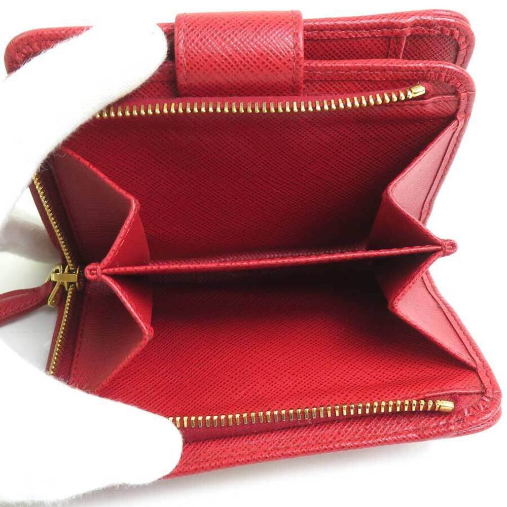 Prada Bi fold Wallet Leather Red - Picture 4 of 5